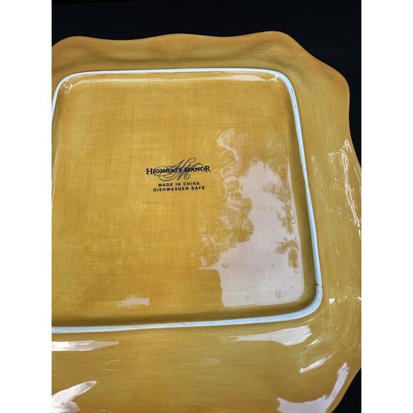 RARE 4 Highgate Manor Mustard Yellow China Plates 1 Dinner Plate 2 Bowls 1 Salad - Picture 12 of 12